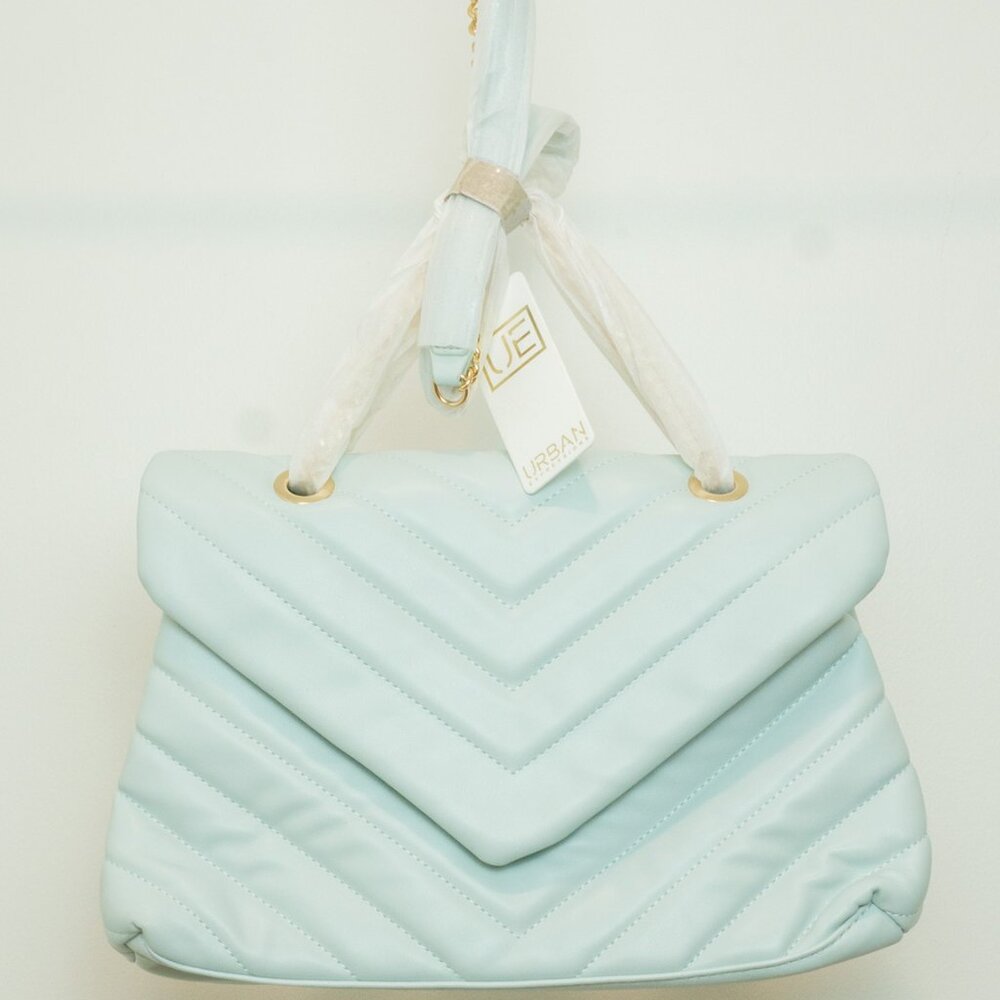 Urban Expressions Puffer Crossbody Shoulder Bag in Blue Ivy